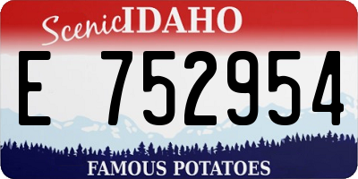 ID license plate E752954