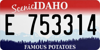 ID license plate E753314