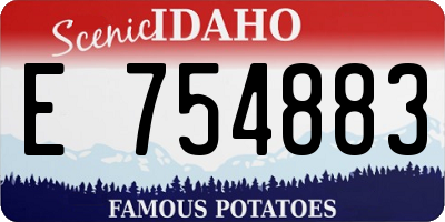 ID license plate E754883