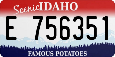 ID license plate E756351