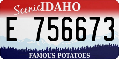 ID license plate E756673