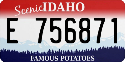 ID license plate E756871