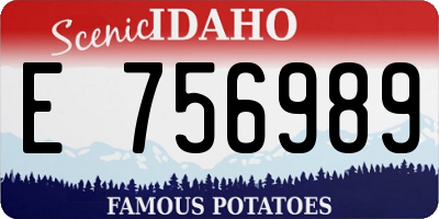 ID license plate E756989