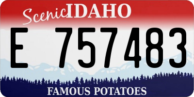 ID license plate E757483