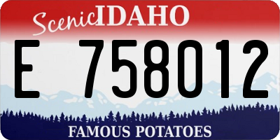 ID license plate E758012