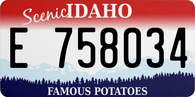 ID license plate E758034
