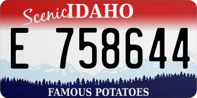 ID license plate E758644