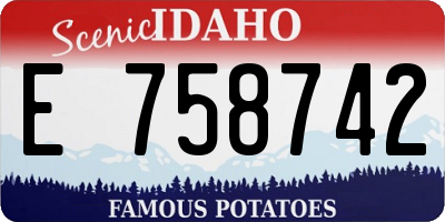 ID license plate E758742