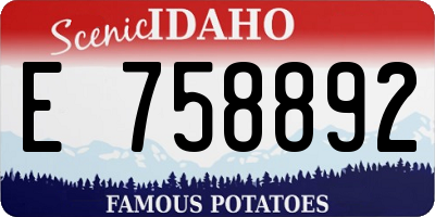 ID license plate E758892
