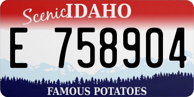ID license plate E758904
