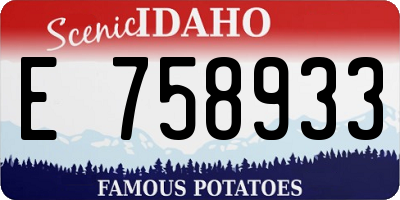 ID license plate E758933