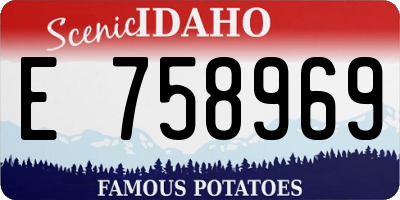 ID license plate E758969