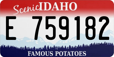 ID license plate E759182