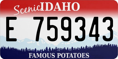 ID license plate E759343