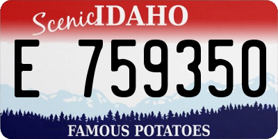 ID license plate E759350