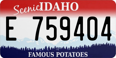ID license plate E759404
