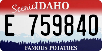 ID license plate E759840