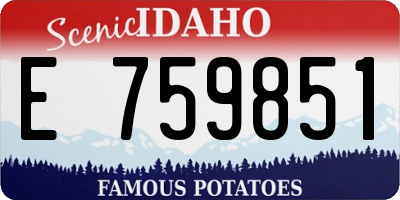 ID license plate E759851