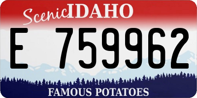 ID license plate E759962