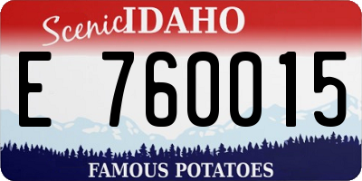 ID license plate E760015