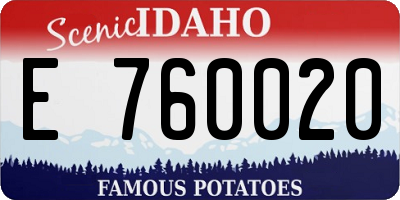 ID license plate E760020