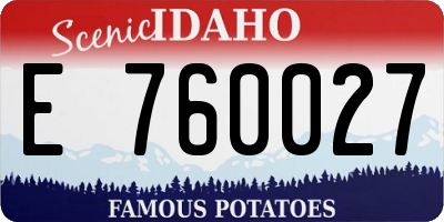 ID license plate E760027