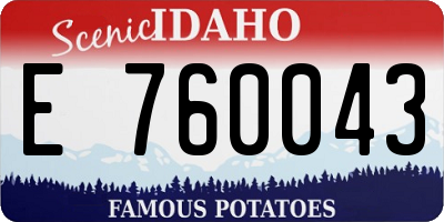 ID license plate E760043