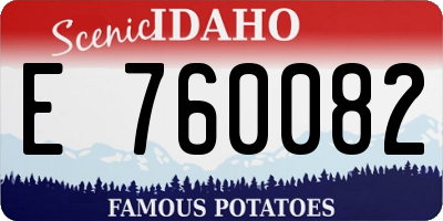 ID license plate E760082