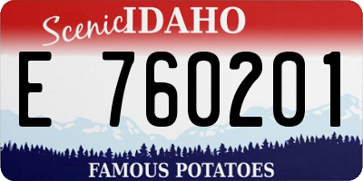 ID license plate E760201