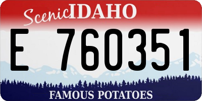 ID license plate E760351