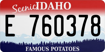 ID license plate E760378