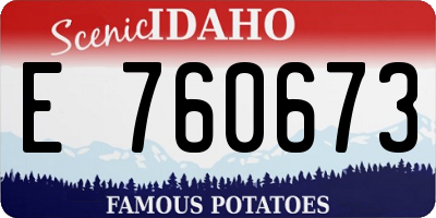 ID license plate E760673