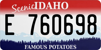 ID license plate E760698
