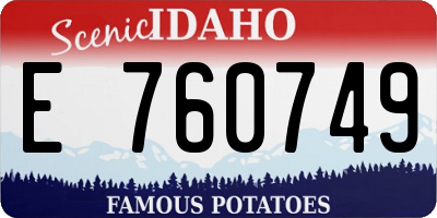 ID license plate E760749
