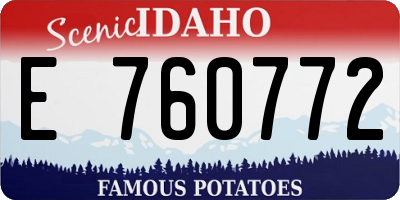 ID license plate E760772