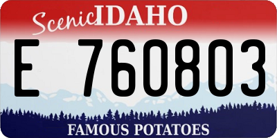 ID license plate E760803