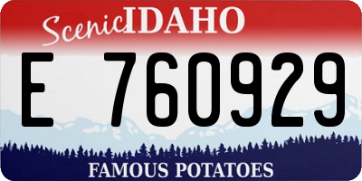 ID license plate E760929