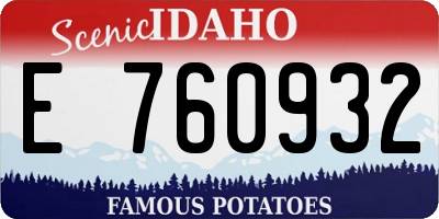ID license plate E760932