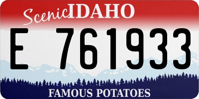 ID license plate E761933