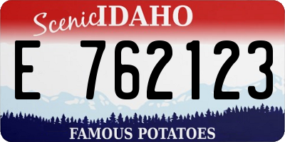 ID license plate E762123