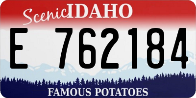ID license plate E762184