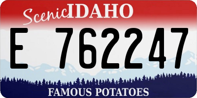 ID license plate E762247