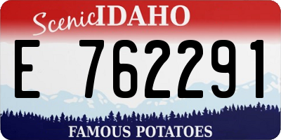 ID license plate E762291