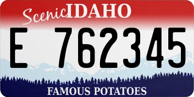 ID license plate E762345