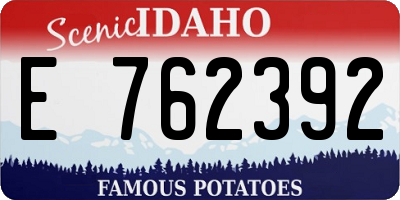 ID license plate E762392