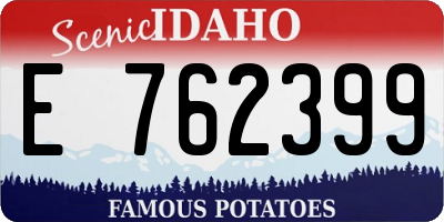 ID license plate E762399