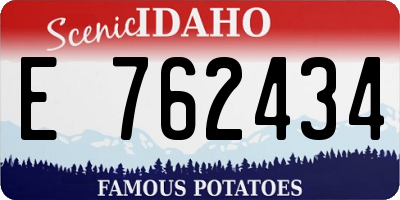 ID license plate E762434