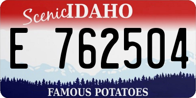 ID license plate E762504