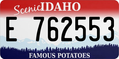 ID license plate E762553
