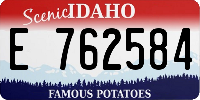 ID license plate E762584